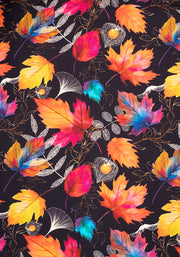 Laurie Fall Leaves Print Cotton Midaxi Dress