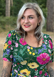 Laurinda Ladybird Floral Print Cotton Midaxi Dress