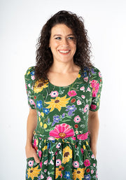 Laurinda Ladybird Floral Print Cotton Midaxi Dress