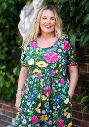 Laurinda Ladybird Floral Print Cotton Midaxi Dress