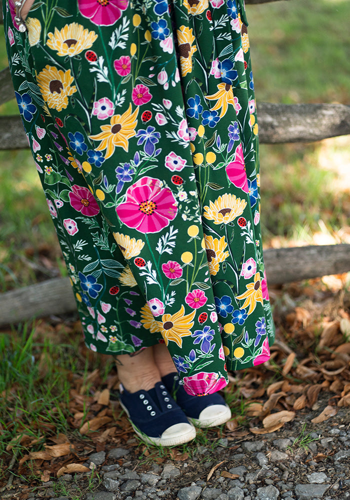 Laurinda Ladybird Floral Print Cotton Midaxi Dress