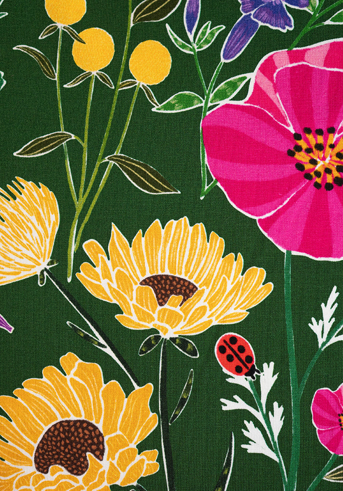 Laurinda Ladybird Floral Print Cotton Midaxi Dress