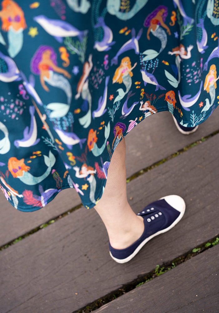 Lavender Mermaid & Seal Print Dress