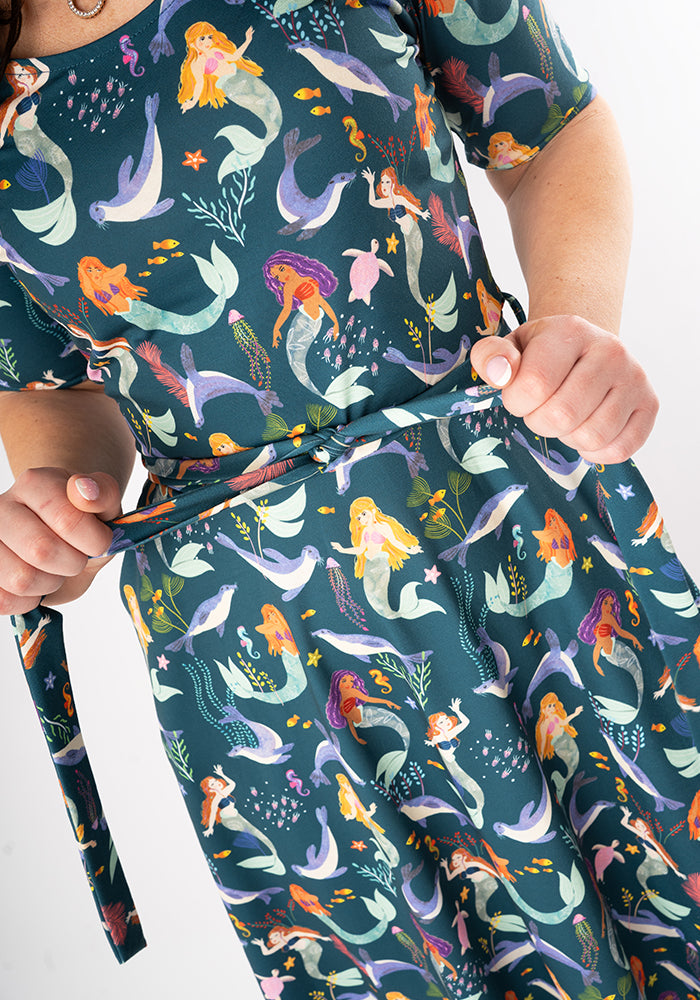 Lavender Mermaid & Seal Print Dress