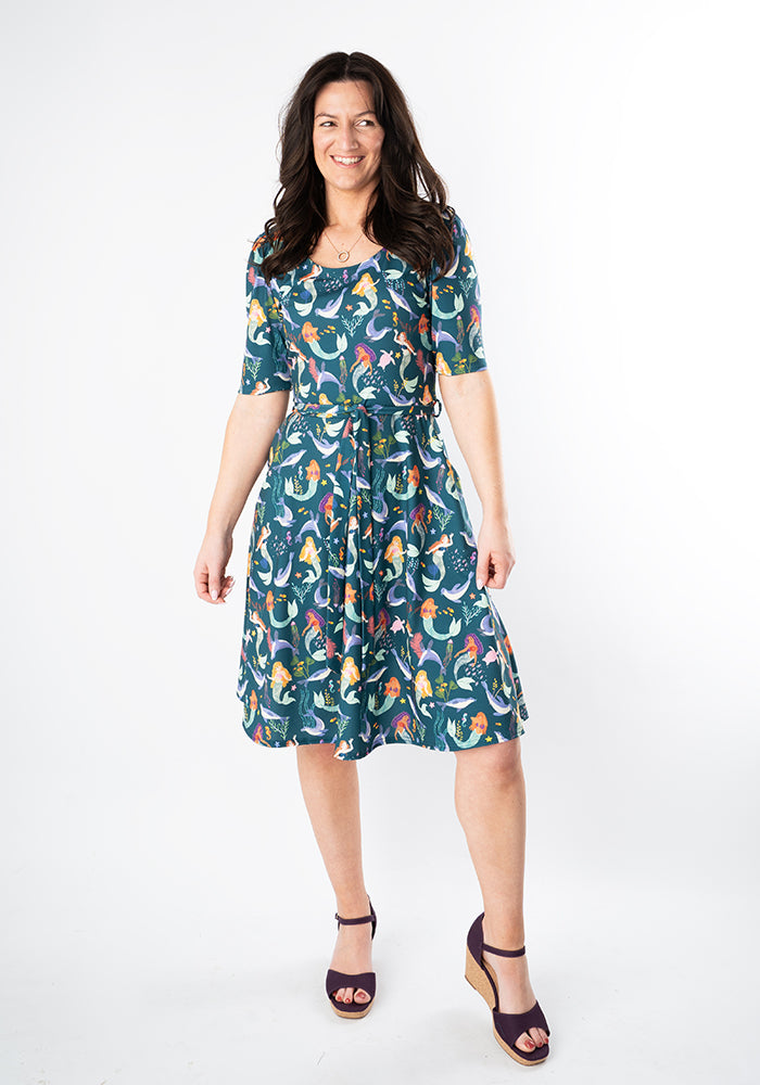 Lavender Mermaid & Seal Print Dress
