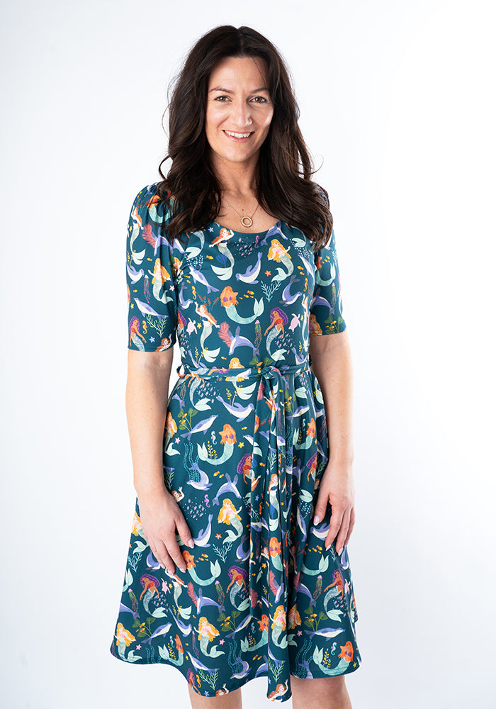 Lavender Mermaid & Seal Print Dress