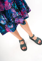 Lavenia Butterfly Print Cotton Trapeze Dress