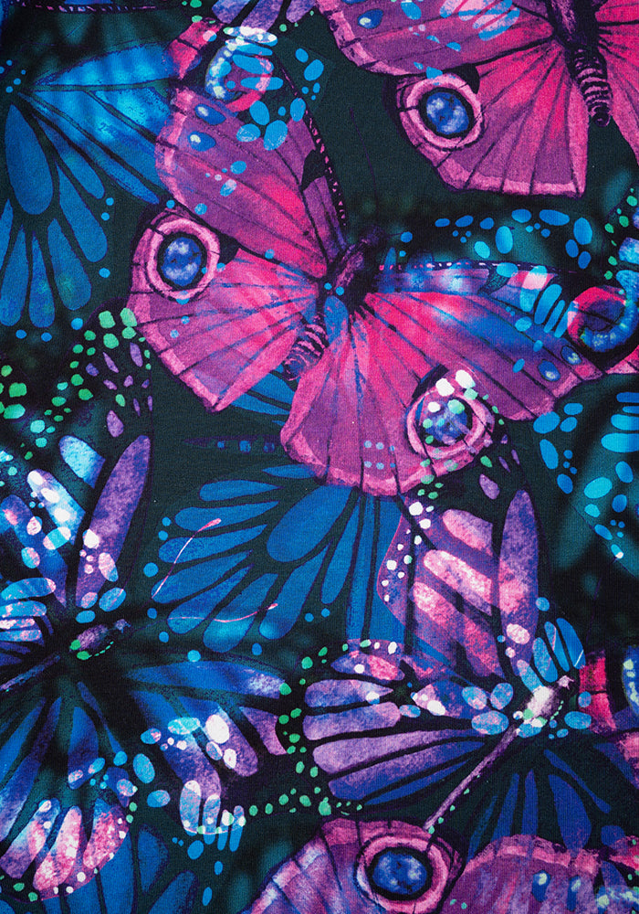 Lavenia Butterfly Print Cotton Trapeze Dress