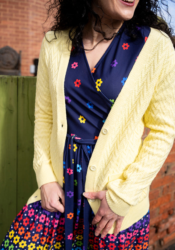Fifth angle of Lemon Chevron Knit Cardigan