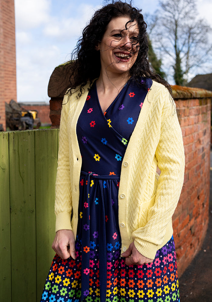 Fourth angle of Lemon Chevron Knit Cardigan