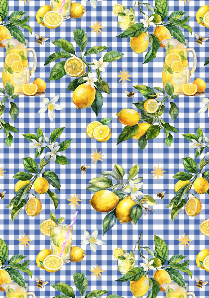 Second angle of Amalia Lemonade Print Cotton Midaxi Dress