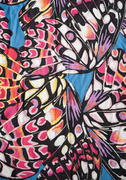 Lennyn Butterfly Wing Print Tiered Hem Viscose Midaxi Dress
