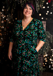 Leora Mistletoe Print Cotton Midaxi Dress