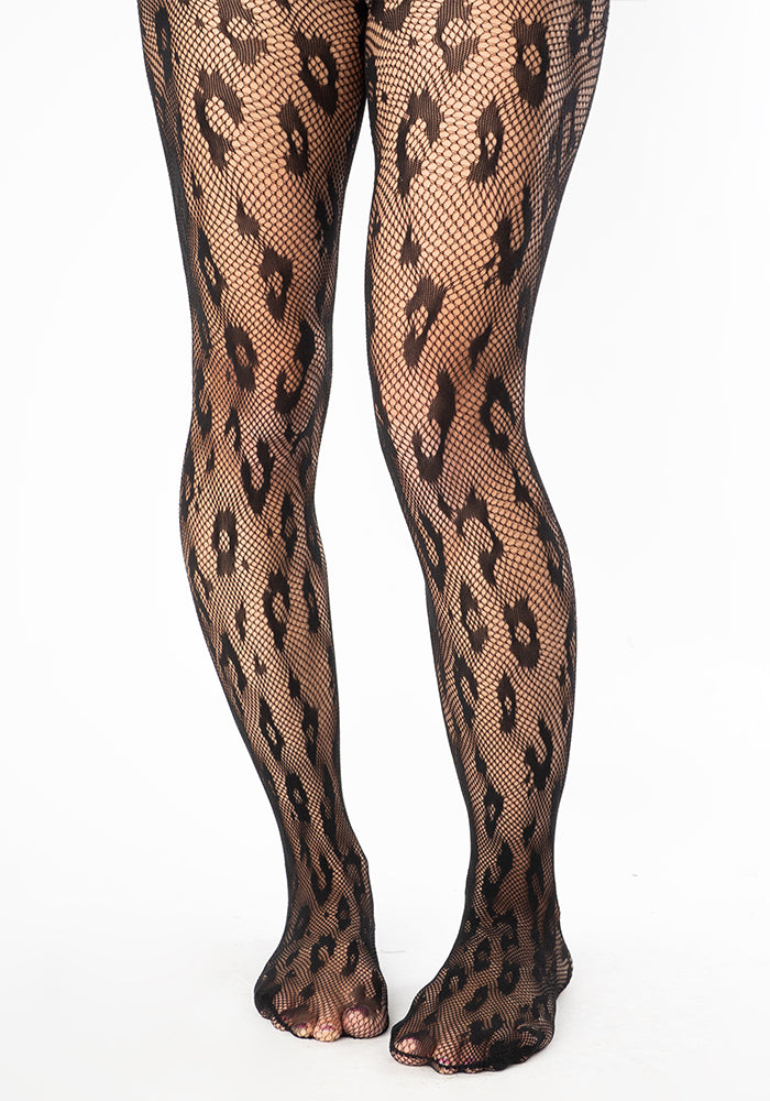 Second angle of Animal Print Net Patterned Tights