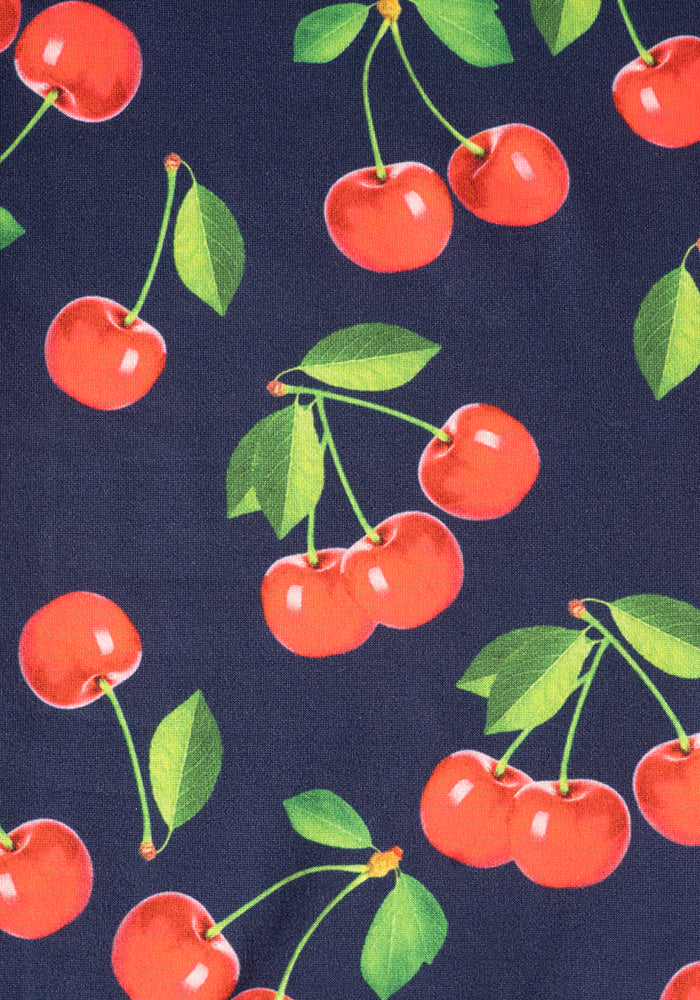 Second angle of Lewis Cherry Print Capri Leggings