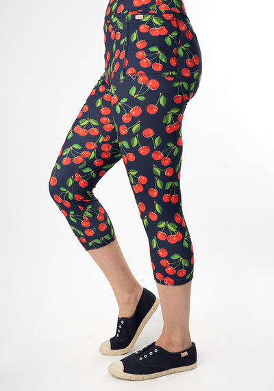 Lewis Cherry Print Capri Leggings