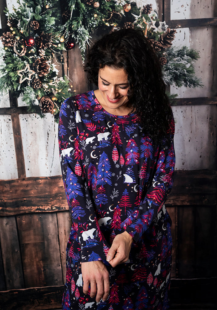 Lexith Polar Bear Print Nightshirt
