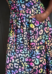Libbie Iridescent Animal Print Midi Dress