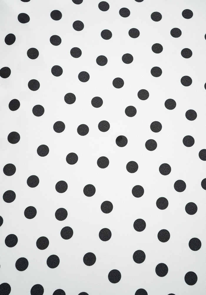 Second angle of Liberty Mono Polka Dot Print Scuba Crepe Swing Dress