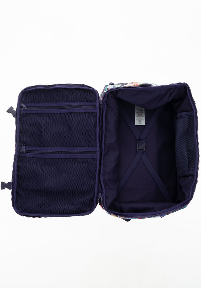 Fourth angle of Library Books Print Cabin Bag, cabin Bag with quirky Library Book print.