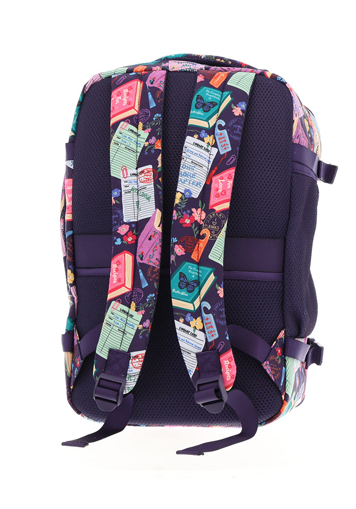 Seventh angle of Library Books Print Cabin Bag, cabin Bag with quirky Library Book print.