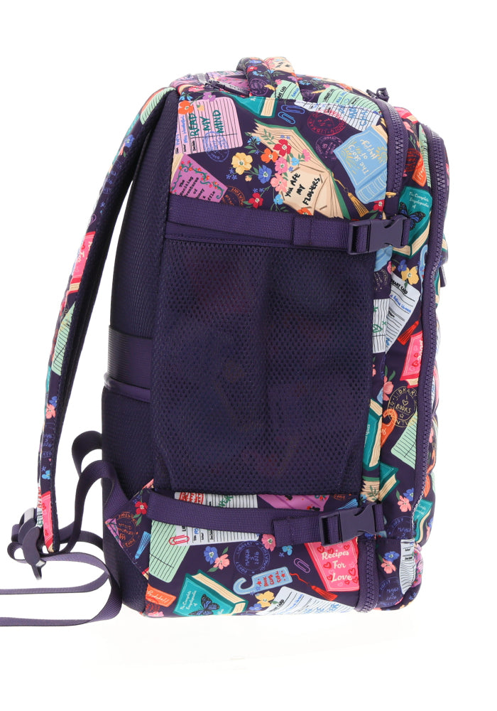 Sixth angle of Library Books Print Cabin Bag, cabin Bag with quirky Library Book print.