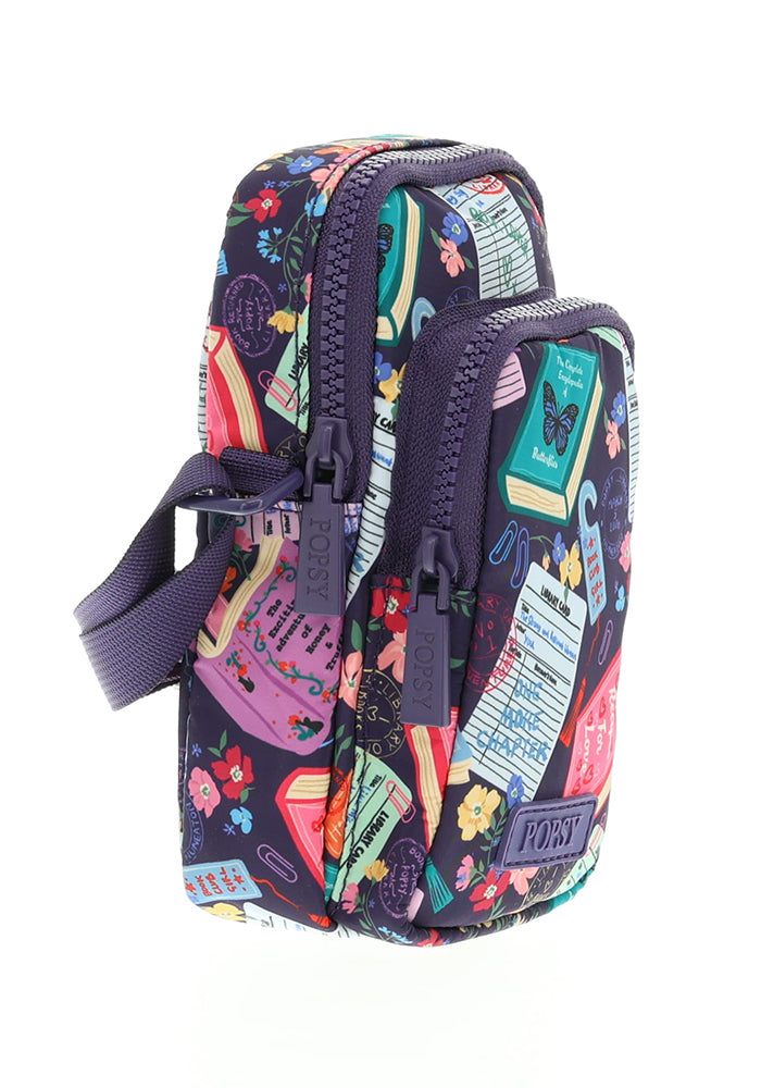 Fourth angle of Library Books Print Phone Pocket Bag