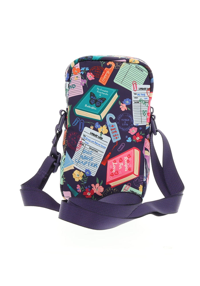 Second angle of Library Books Print Phone Pocket Bag