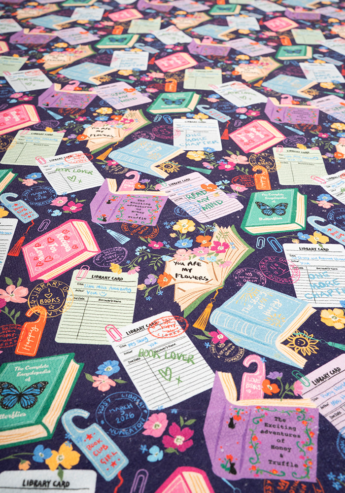 Sixth angle of Library Books Print Jumbo Bath Sheet