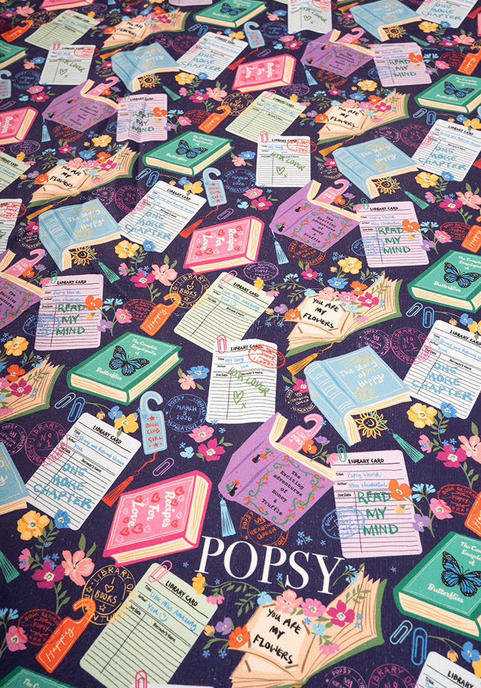 Third angle of Library Books Print Jumbo Bath Sheet