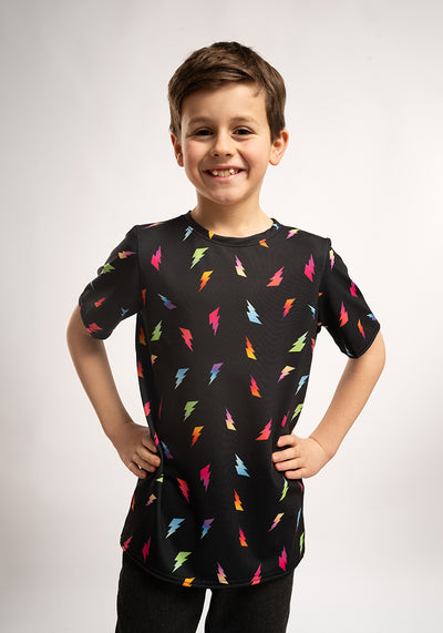 Lightning Bolt Print Children's T-Shirt (Stormy)