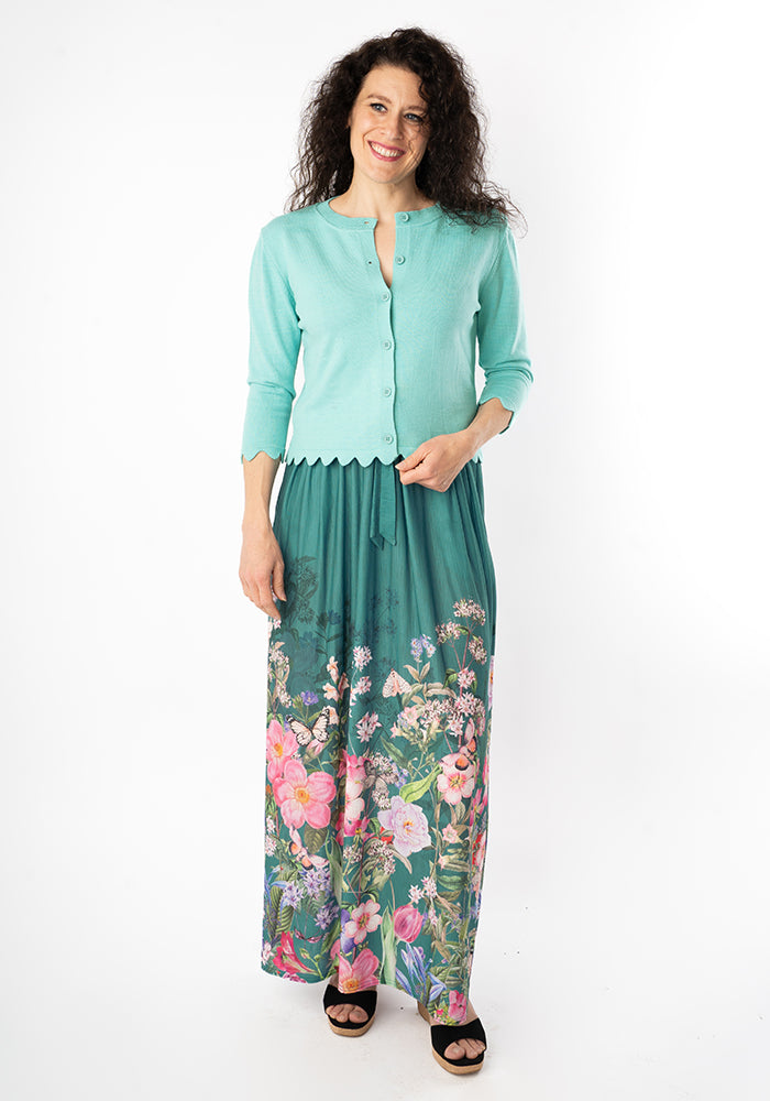 Sixth angle of Lila-Jane Meadow Border Print Maxi Skirt