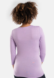 Lilac 3/4 Sleeve Round Neck Top