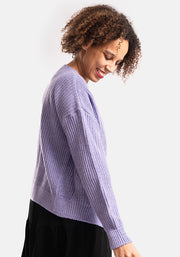 Lilac Ribbed Cardigan