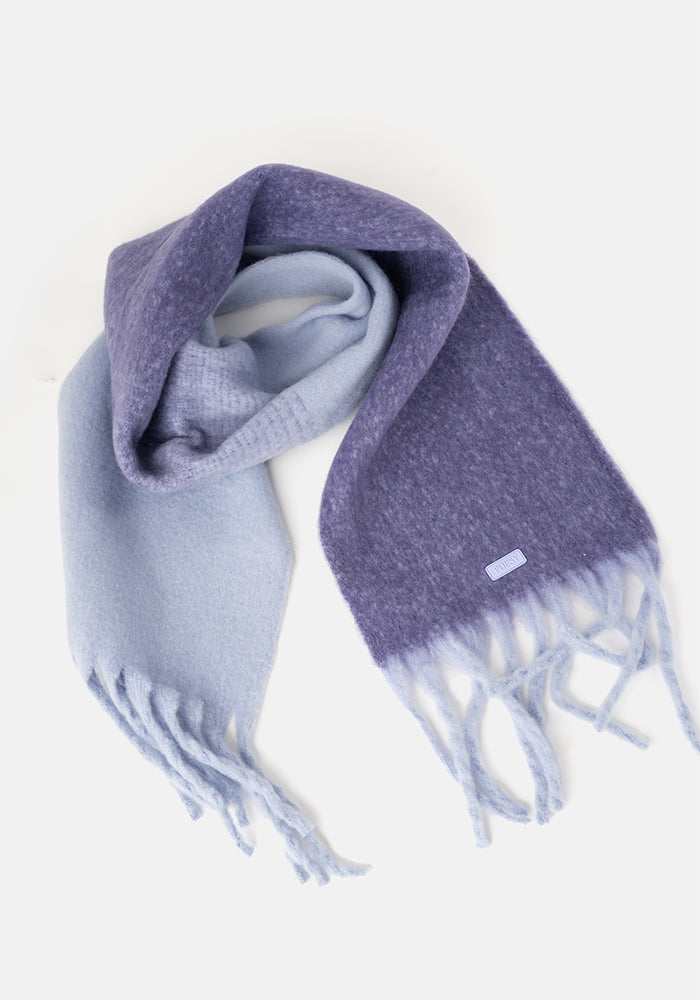 Lilac Two Tone Cosy Knitted Scarf