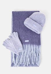 Lilac Two Tone Cosy Knitted Scarf
