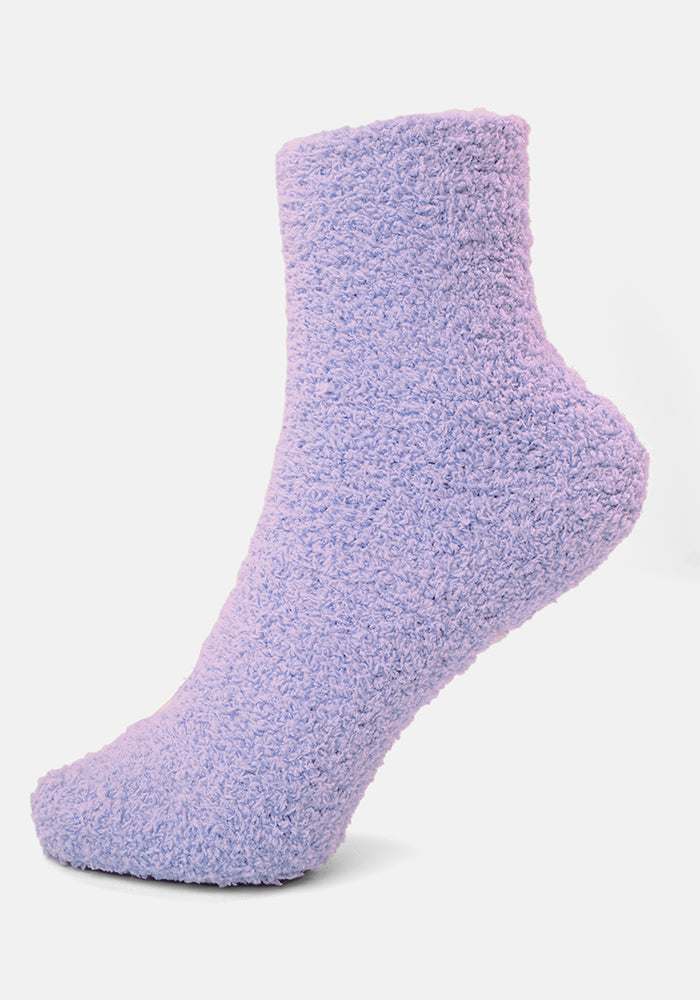 Front view of Lilac Fluffy Socks