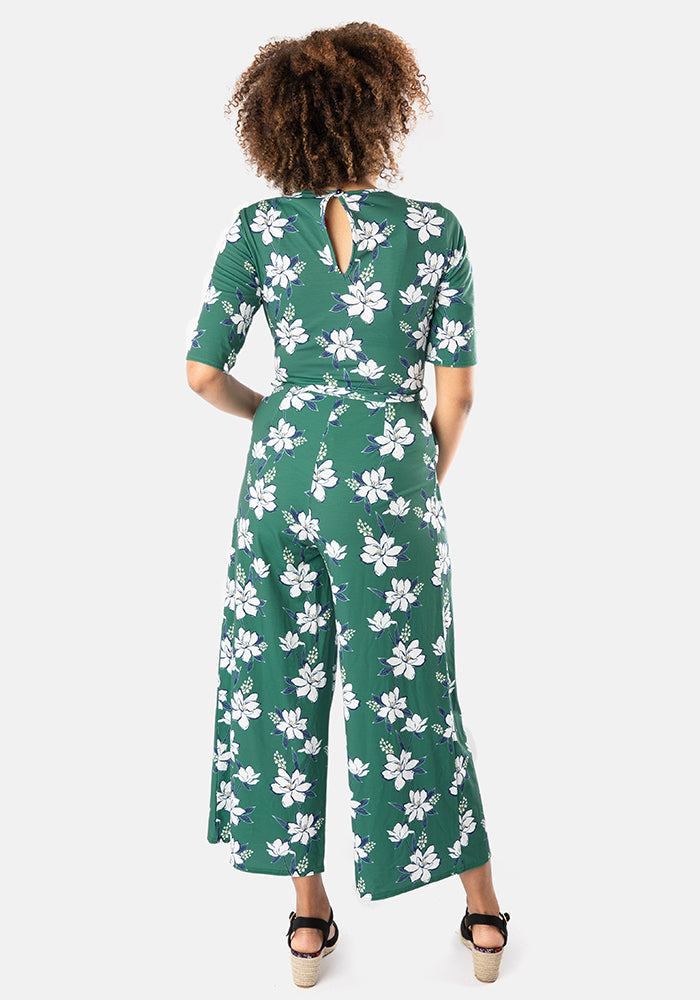 Lilianne Trailing Flower Print Culotte Leg Jumpsuit