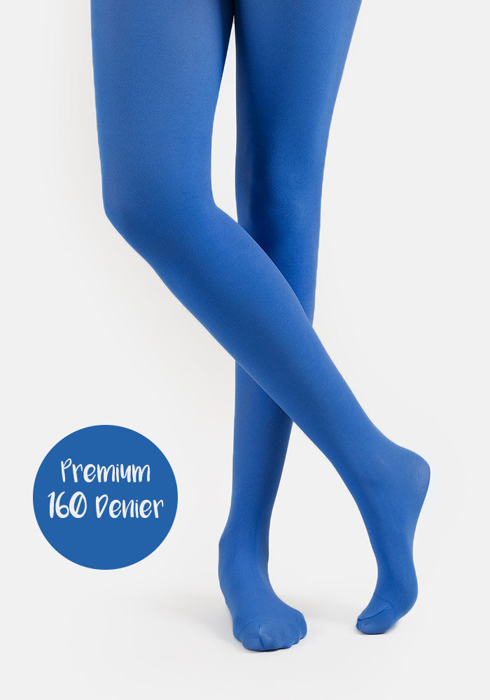 Front view of 160 Denier Opaque Premium Tights (Limoges Blue)