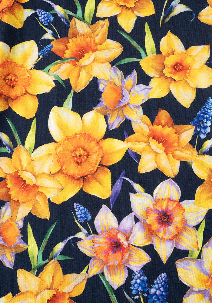 Second angle of Rina Daffodil Print Full Length Trousers