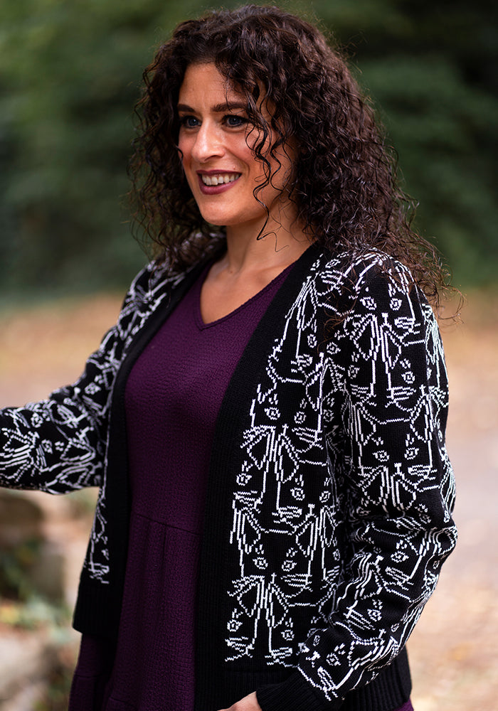 Third angle of Linear Cats Cardigan
