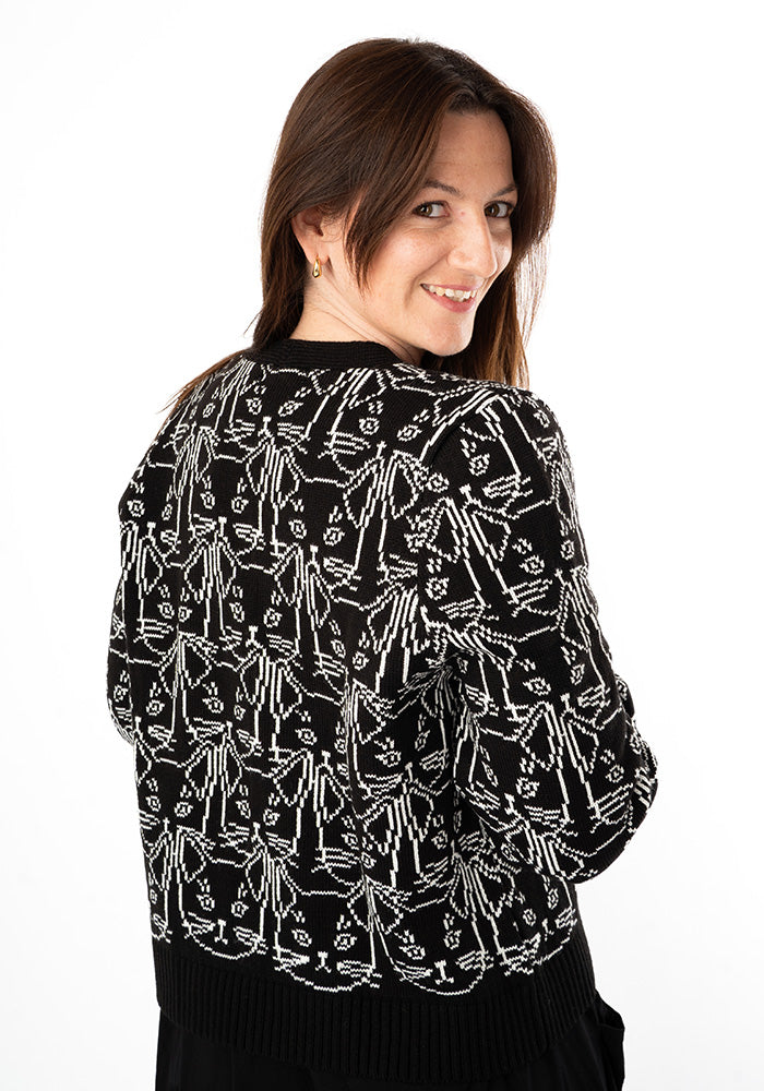 Sixth angle of Linear Cats Cardigan