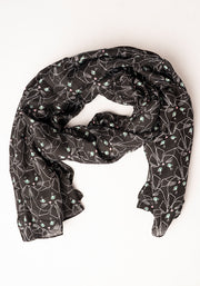 Linear Cats Print Scarf