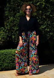 Beck Painted Paisley Print Woven Full Length Popsy Trousers