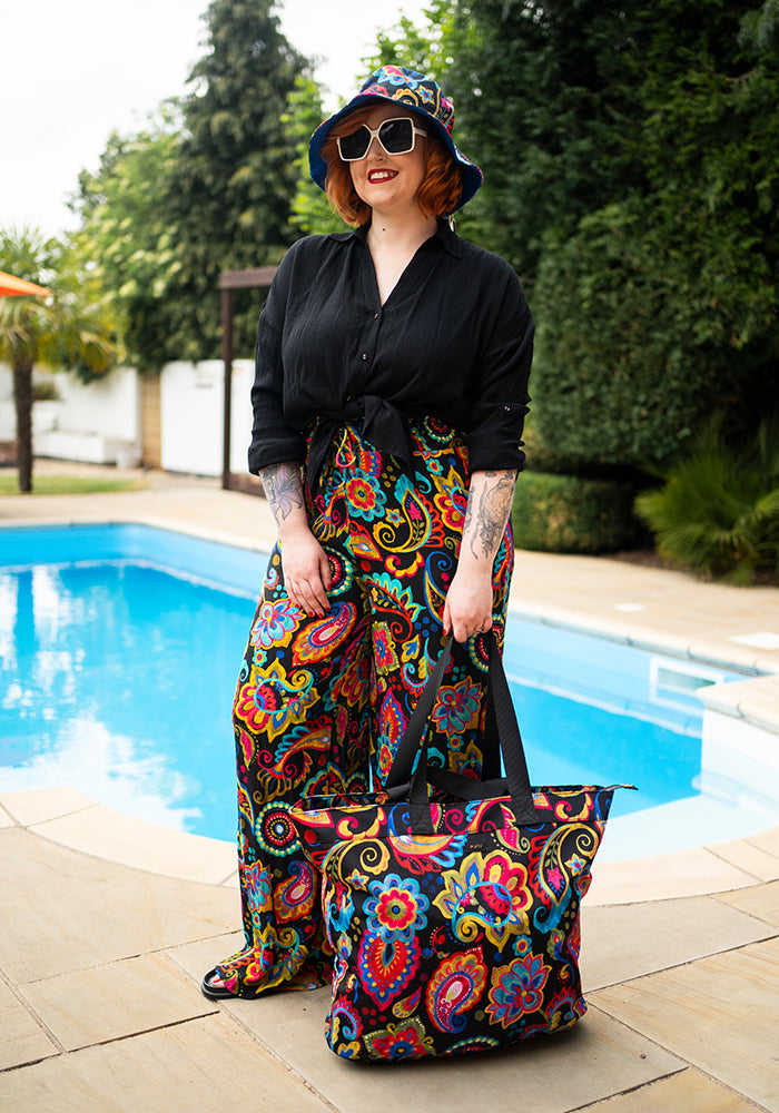 Beck Painted Paisley Print Woven Full Length Popsy Trousers