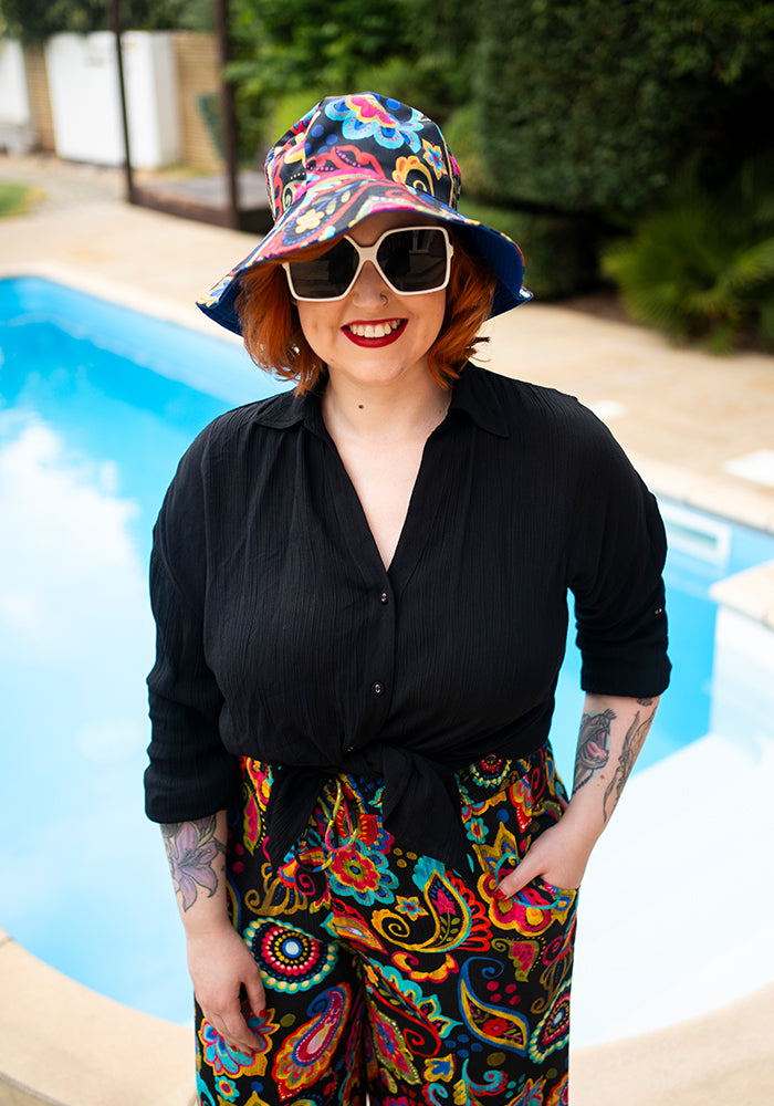 Laken Black Woven Popsy Shirt