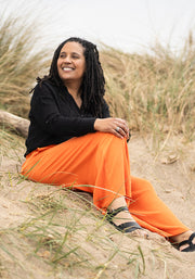 Beck Orange Woven Full Length Popsy Trousers
