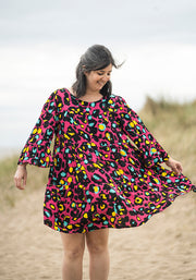 Every Pink Animal Print Woven Tiered Hem Popsy Dress