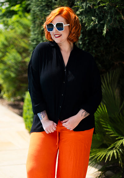 Laken Black Woven Popsy Shirt