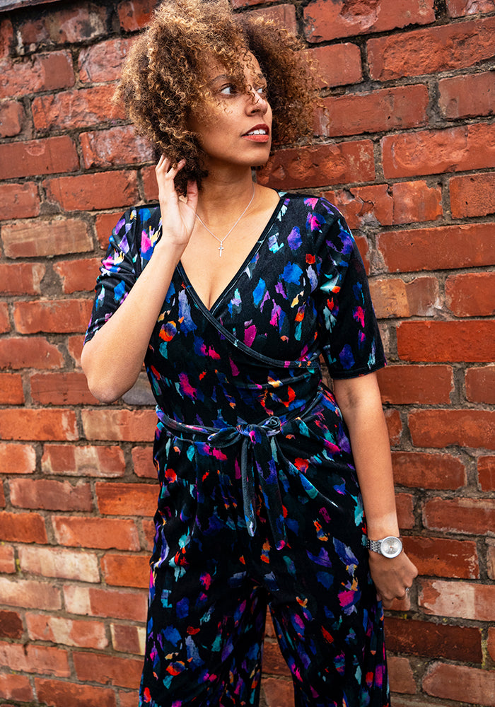 Linzi Colourful Abstract Print Full Length Jumpsuit